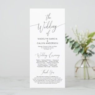 Modern Calligraphy, Black Script, Wedding Ceremony Program