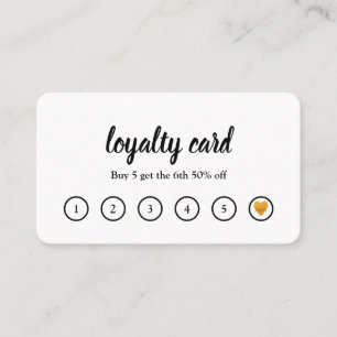 Modern Calligraphy Black & White Minimalist Loyalty Card