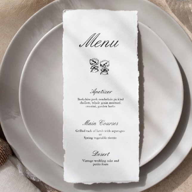 Modern Calligraphy Black & White Wedding Menu (Creator Uploaded)