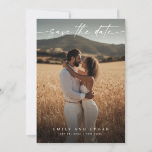 Modern Calligraphy Boho QR Code Photo Save The Date