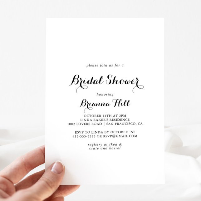 Modern Calligraphy Bridal Shower Invitation (Creator Uploaded)