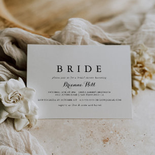 Modern Calligraphy Bride Bridal Shower Invitation