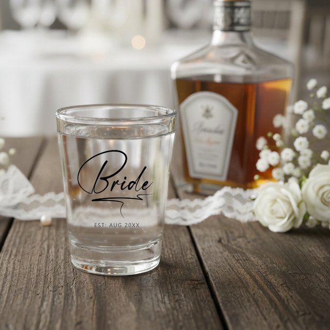 Modern Calligraphy Bride ID1025 Shot Glass (Creator Uploaded)