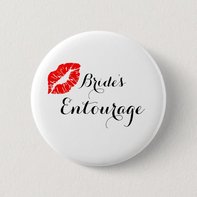 Modern Calligraphy Brides Entourage 6 Cm Round Badge (Front)
