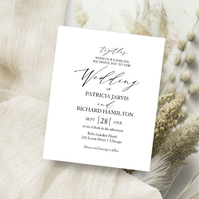 Modern Calligraphy Budget Wedding Invitations Flyer (Creator Uploaded)