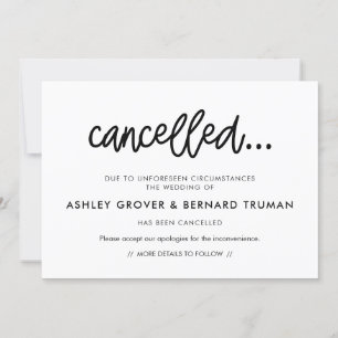 Modern calligraphy Cancelled event announcement