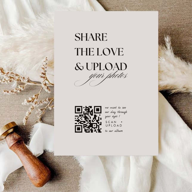 Modern Calligraphy Capture The Love QR code  Enclosure Card (Creator Uploaded)