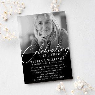 Modern Calligraphy Celebration of Life Invitation