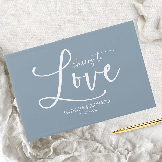 Modern Calligraphy Cheers To Love Wedding Guest Book (Creator Uploaded)