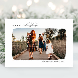 Modern Calligraphy Christmas Single Photo Holiday Card