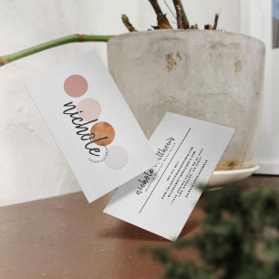 Modern Calligraphy Colour Palette Makeup Artist  Business Card