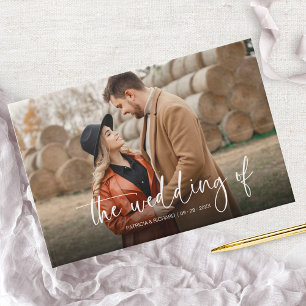 Modern Calligraphy Couple Photo Wedding Guest Book
