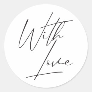 Modern Calligraphy Custom Colour Wedding Envelope Classic Round Sticker