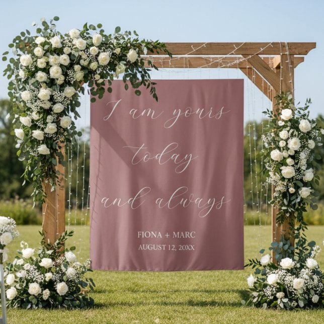 Modern calligraphy elegant wedding backdrop  tapestry (Creator Uploaded)