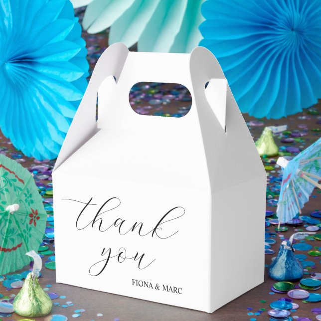 Modern calligraphy elegant wedding favor box (Party)
