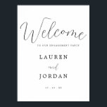 Modern Calligraphy Engagement Party Welcome Sign<br><div class="desc">Looking for a charming and rustic way to welcome guests to your engagement party? Look no further than this beautiful rustic engagement party welcome sign! Made from high-quality wood and featuring a lovely rustic design, this sign is the perfect way to set the tone for your special event. Whether you're...</div>