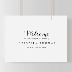 Modern Calligraphy Engagement Party Welcome Sign