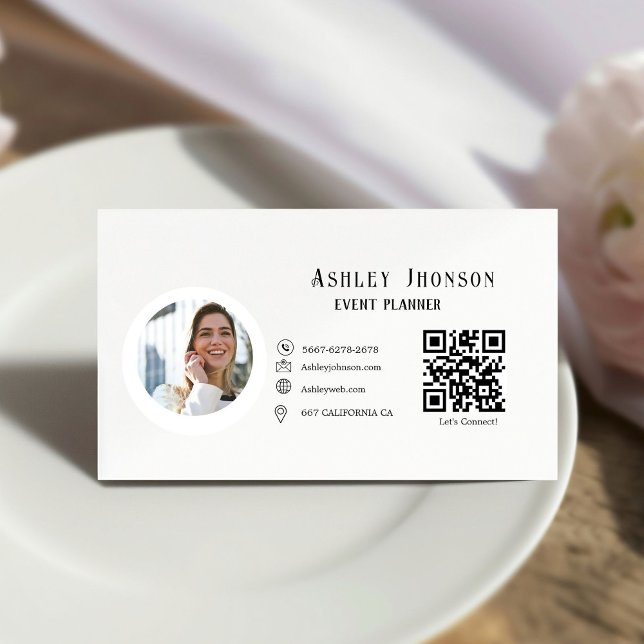 Modern Calligraphy Event Planner Business Card (Creator Uploaded)