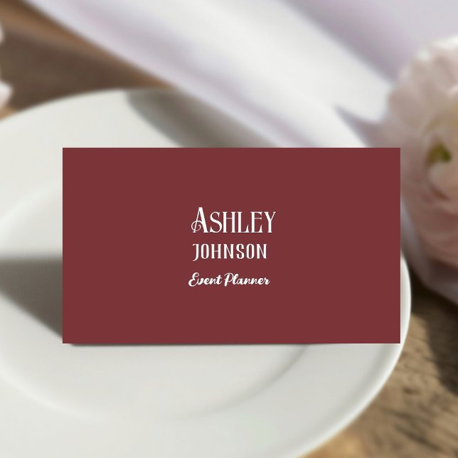 Modern Calligraphy Event Planner Designer  Business Card (Creator Uploaded)