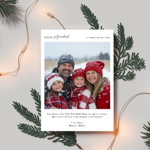 Modern Calligraphy Feliz Navidad Christmas Photo Holiday Card
