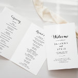 Modern Calligraphy Folded Wedding Program<br><div class="desc">This modern calligraphy folded wedding program is perfect for a rustic wedding. The simple and elegant design features classic and fancy script typography in black and white. Include a quote or short message,  order of service,  wedding party and thank you message.</div>