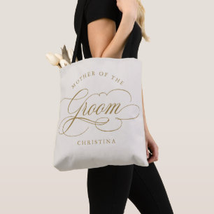 Modern calligraphy gold Mother of the Bride Tote Bag