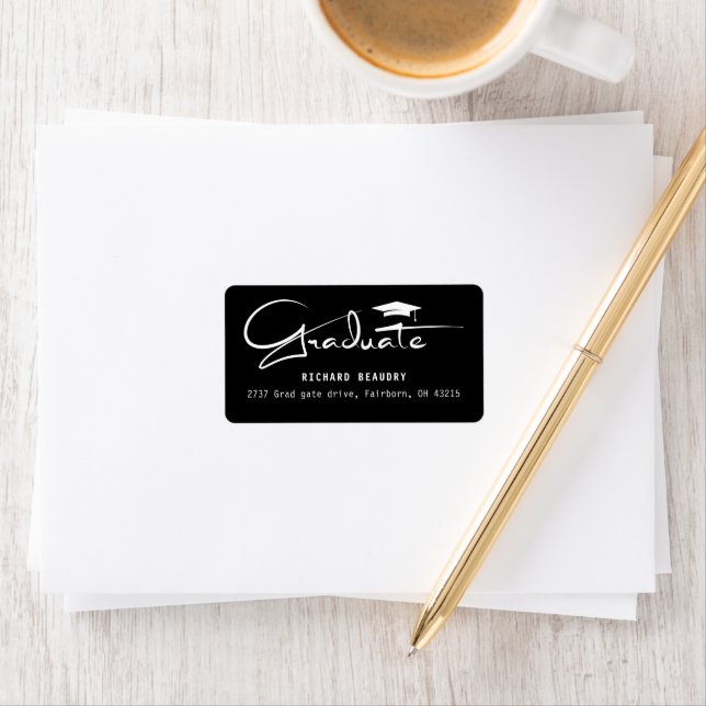 Modern Calligraphy Graduate Cap Graduation Label (Insitu)