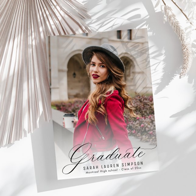 Modern calligraphy graduation announcement (Creator Uploaded)