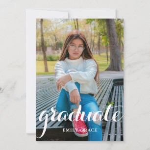 modern calligraphy graduation announcement photo 