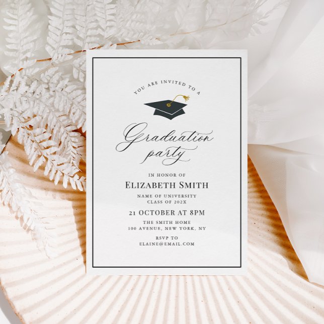 modern calligraphy graduation party invitation (Creator Uploaded)