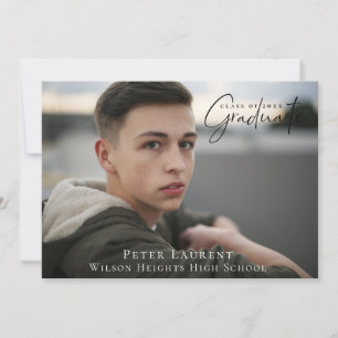 Modern Calligraphy Graduation Photo Announcement