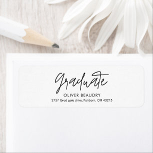 Modern Calligraphy Graduation Return Address Label