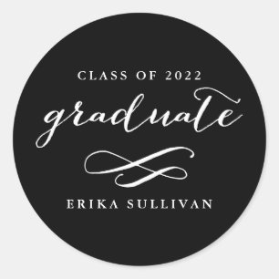 Modern Calligraphy Graduation Stickers Any Colour