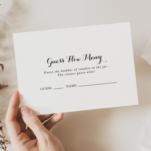 Modern Calligraphy Guess How Many Game Card (Creator Uploaded)