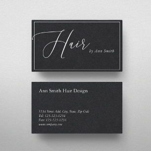 Modern Calligraphy Hair Stylist Business Card