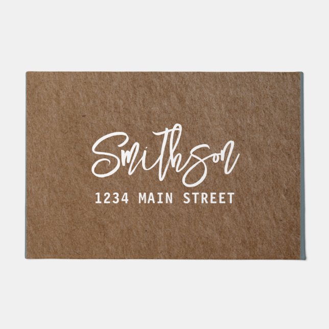 Modern Calligraphy Handwritten Script Rustic   Doormat (Front)