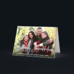 Modern Calligraphy Happy Hanukkah Photo Fold Holiday Card<br><div class="desc">Modern Fun Calligraphy Script Happy Hanukkah Family Photo Folded Greeting Card</div>