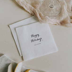 Modern Calligraphy Happy Holidays  Napkins