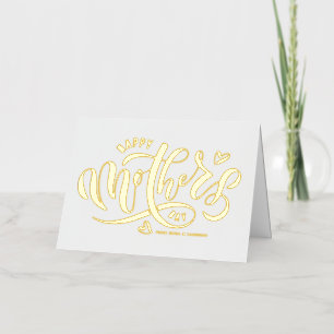 Modern Calligraphy Happy Mother's Day Foil Holiday Card