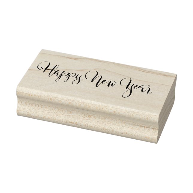 Modern Calligraphy Happy New Year Wood Art Stamp (Stamp)