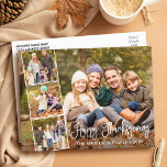 Modern Calligraphy Happy Thanksgiving 4 Photo Postcard<br><div class="desc">Modern Calligraphy Script Happy Thanksgiving Family 4 Photo Postcard</div>