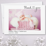 Modern Calligraphy Heart New Baby Thank You Card<br><div class="desc">Modern Minimalist Simple Calligraphy Script Heart New Baby Photo Thank You Card</div>