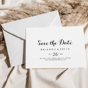 Modern Calligraphy Horizontal Wedding Save The Date