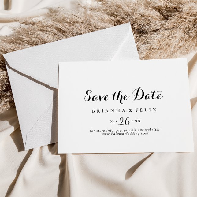 Modern Calligraphy Horizontal Wedding Save The Date (Creator Uploaded)