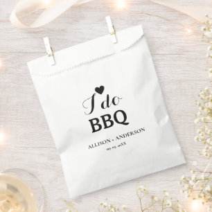 Modern calligraphy i do bbq bridal shower  favour bag