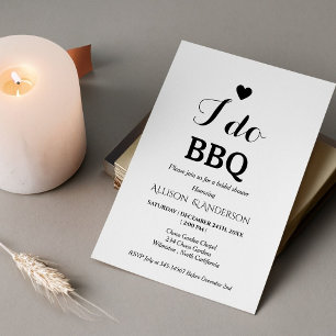 Modern calligraphy i do bbq bridal shower  invitation