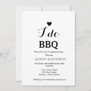 Modern calligraphy i do bbq engagement party  invitation