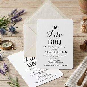 Modern calligraphy i do bbq engagement party invitation