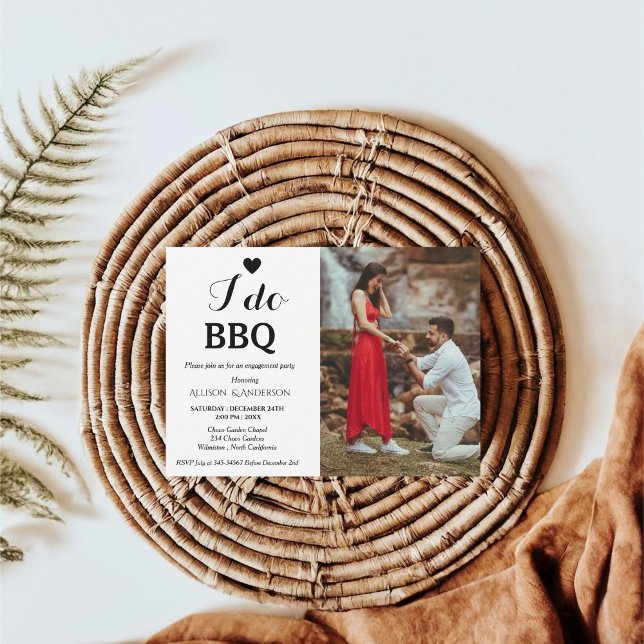 Modern calligraphy i do bbq engagement party  invitation (Creator Uploaded)