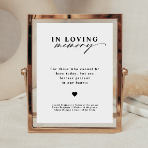 Modern Calligraphy In Loving Memory Wedding Sign